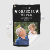 最高のGrandpa by Par Photo Gift パーソナライズされた ゴルフタオル (インサイチュ)