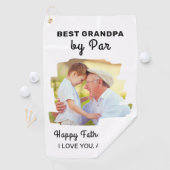 最高のGrandpa By Par Photo Happy Father's Day ゴルフタオル (インサイチュ)