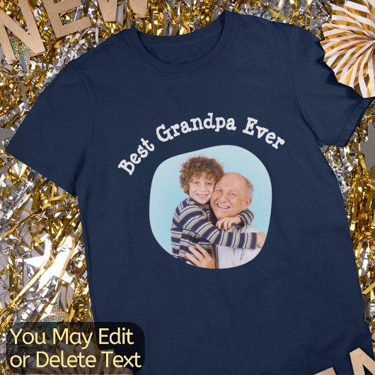 最高のGrandpa Everあなたの正方形の家族写真をアップロード Tシャツ
