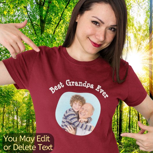 最高のGrandpa Everあなたの正方形の家族写真をアップロード Tシャツ
