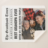 最高のGrandpa Everのパーソナライズされた写真 シェルパブランケット (正面(横))