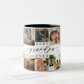 最高のGrandpa Everエレガント Script 8 Photo Collage ツートーンマグカップ (中央)