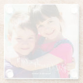 最高のGrandpa Everカスタムの写真名 ガラスコースター (裏面)