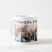 最高のGrandpa Everカスタムパーソナライズされた Family Photo コーヒーマグカップ (正面左)
