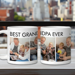 最高のGrandpa Everカスタムパーソナライズされた Family Photo コーヒーマグカップ