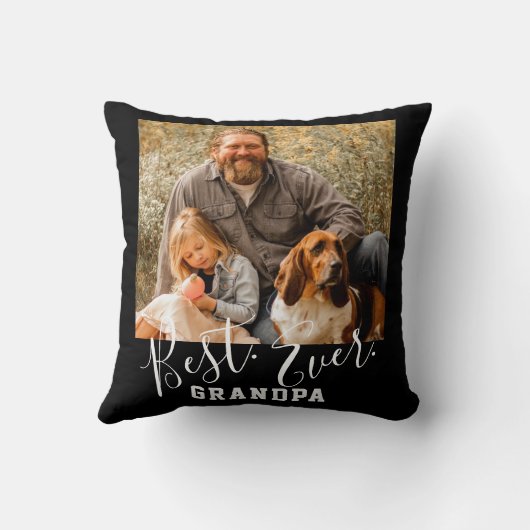 最高のGRANDPA EVERカスタム写真お父さんの日 クッション (裏面)