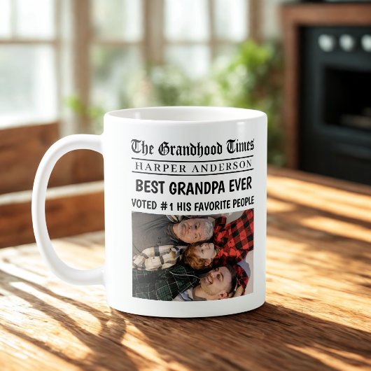 最高のGrandpa Everカスタム新聞ヘッドライン写真 コーヒーマグカップ