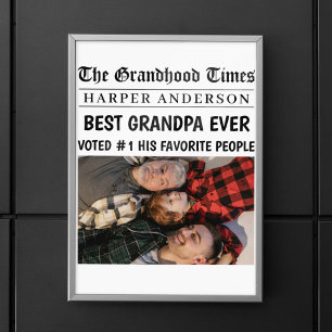 最高のGrandpa Everカスタム新聞ヘッドライン写真 ポスター