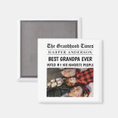 最高のGrandpa Everカスタム新聞ヘッドライン写真 マグネット (正面/裏面)