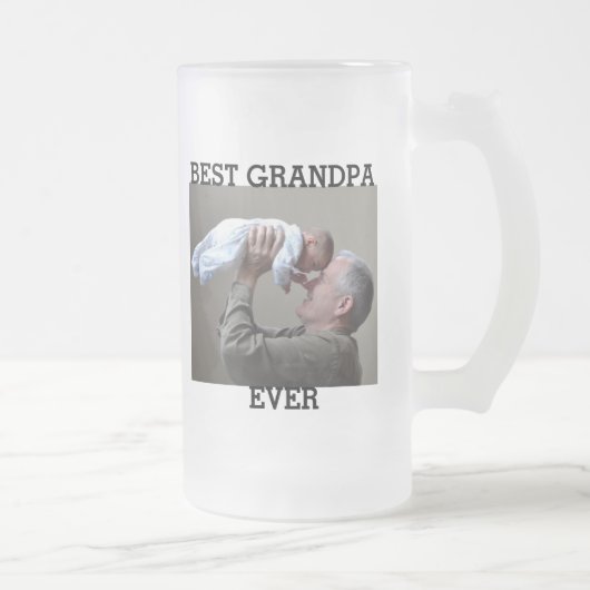 最高のGrandpa Everカスタム Photo Create Your Own フロストグラスビールジョッキ (右)