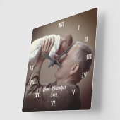 最高のGrandpa Everカスタム Photo Create Your Own ポップ・アートの スクエア壁時計 (傾斜)