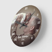 最高のGrandpa Everカスタム Photo Create Your Own ポップ・アートの ラウンド壁時計 (傾斜)