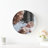 最高のGrandpa Everカスタム Photo Create Your Own ポップ・アートの ラージ壁時計 (ホーム)