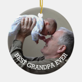最高のGrandpa Everカスタム Photo Family Grandad セラミックオーナメント