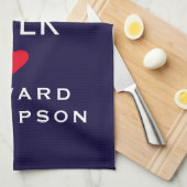 最高のGrandpa Everハート名ホワイトネイビー キッチンタオル (四つ折り)