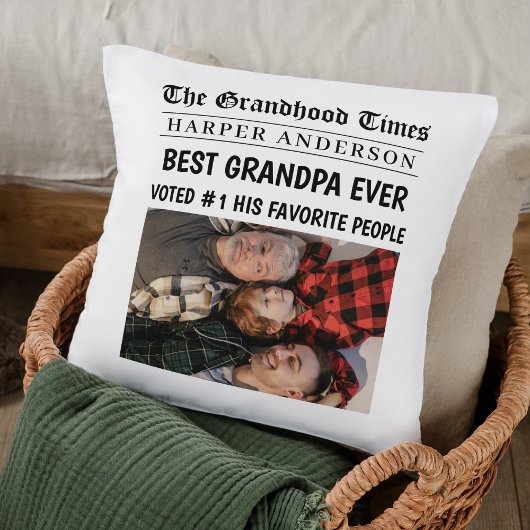 最高のGrandpa Everパーソナライズされた Newspaper クッション