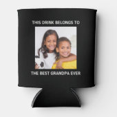 最高のGrandpa Everパーソナライズされた Photo Black 缶クーラー (正面)