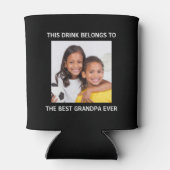 最高のGrandpa Everパーソナライズされた Photo Black 缶クーラー (裏面)