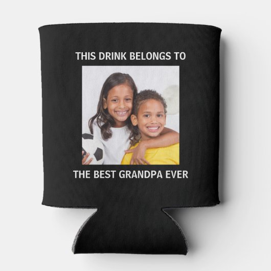 最高のGrandpa Everパーソナライズされた Photo Black 缶クーラー (裏面)