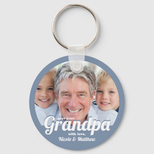 最高のGrandpa Everモダン Photo Keepsake Keychain キーホルダー (正面)