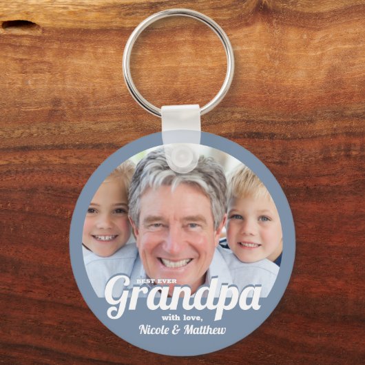 最高のGrandpa Everモダン Photo Keepsake Keychain キーホルダー (正面)