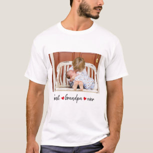最高のGrandpa Ever写真カスタム Tシャツ