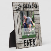 最高のGrandpa Ever写真パーソナライズされたギフト フォトプラーク (側面)