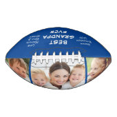 最高のGrandpa Ever写真パーソナライズされた青 アメリカンフットボール (正面)