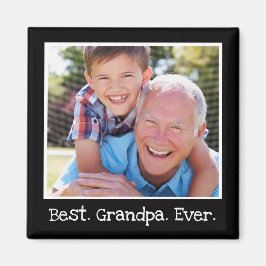 最高のGrandpa Ever写真パーソナライズされた黒 マグネット