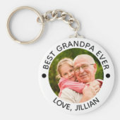 最高のGRANDPA EVER写真パーソナライズされた キーホルダー (正面)