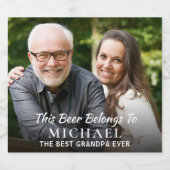 最高のGrandpa Ever写真パーソナライズされた ビールラベル (シングルラベル)
