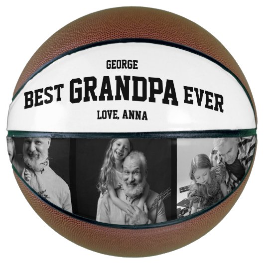 最高のGrandpa Ever写真誕生日ギフトクリスマスバ バスケットボール (正面)