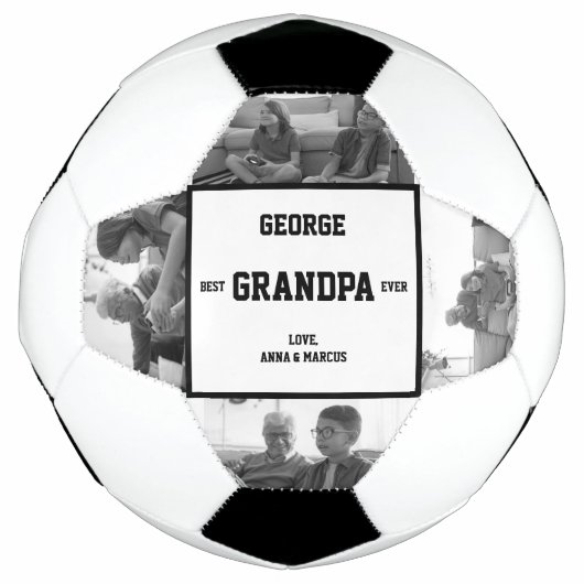 最高のGrandpa Ever写真誕生日ギフトクリスマス サッカーボール (正面)