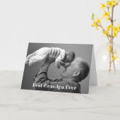 最高のGrandpa Ever家族写真孫Grandad カード (黄色い花)