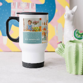 最高のGrandpa Ever |カラーブロックフォトコラージュ トラベルマグ