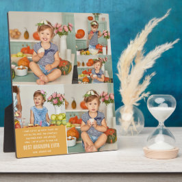 最高のGrandpa Ever |カラーブロックフォトコラージュ フォトプラーク