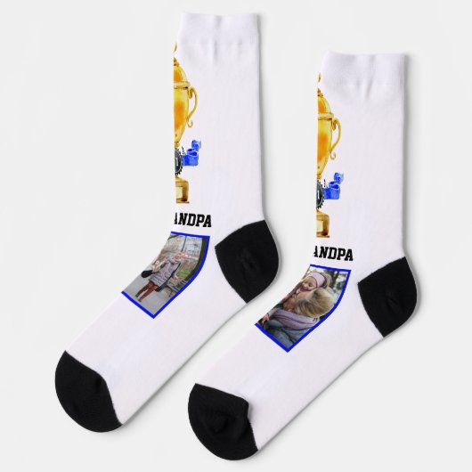 最高のGrandpa Ever |トロフィー写真コラージュ#1 ソックス (左)