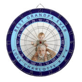 最高のGrandpa Ever | ネイビーブルー ダーツボード (正面)