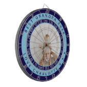 最高のGrandpa Ever | ネイビーブルー ダーツボード (正面左)