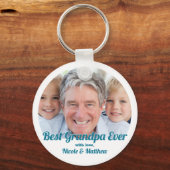 最高のGrandpa Ever モダン Photo Keepsake キーホルダー (正面)