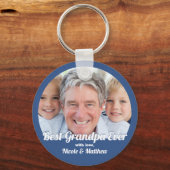 最高のGrandpa Ever モダン Photo Keepsake キーホルダー (正面)