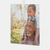 最高のGrandpa Ever |引用文と写真ギフト ガラスオーナメント (正面左)