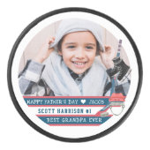 最高のGrandpa Ever |手で書いた写真 アイスホッケーパック (正面)