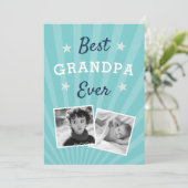 最高のGrandpa Ever |父の日のフラット写真 カード (スタンド正面)