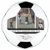最高のGrandpa Ever |父の日3写真コラージュ サッカーボール (正面)