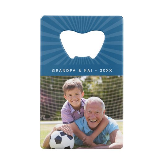 最高のGrandpa Ever |祖父カスタムの写真 クレジットカード栓抜き (裏面)
