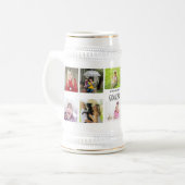 最高のGrandpa Ever 10 x写真コラージュGrandkids Mug ビールジョッキ (正面左)