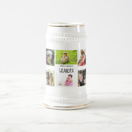 最高のGrandpa Ever 10 x写真コラージュGrandkids Mug ビールジョッキ