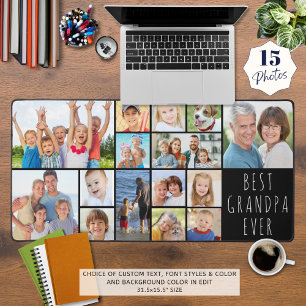 最高のGrandpa Ever 15フォトコラージュカスタム デスクマット