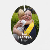 最高のGrandpa Ever 2フォトレトロタイポグラフィ文字 メタルオーナメント (正面左)